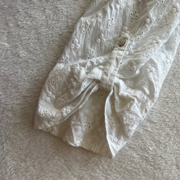 Fat Face White Cotton Eyelet Poppy Pullover- Size 14 - Picture 5 of 11